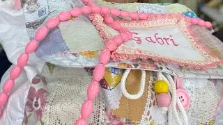 La borsa porta lavoro con stoffa di riciclo.Il baule della nonna.
