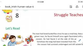 6 std Moral science unit:8 Struggle teaches