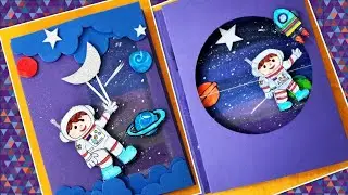 diy astraunot/space theme card/Science project/astronaut card/moving card/paper craft for kids
