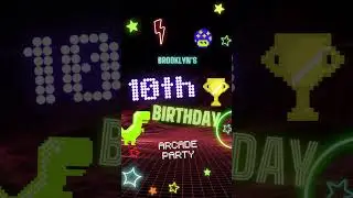 Arcade Party 👾🕹️ VIDEO Invitation from hueinvitations.etsy.com #canva #videoinvite