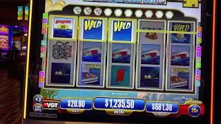 Neptune&rsquo;s Gold $20 bet. Red screens galore with a great final ending.