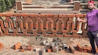 একদম নতুন রেলিং  ডিজাইন Brand new brick parapet wall design chain-like railing design