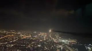NIGHT TIME Takeoff from Dubai International Airport onboard Emirates 777-300ER
