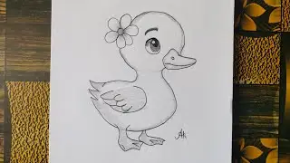 Easy pencil drawing How to draw a cute duck 🦆| Step by step guide to draw a duck | Tiny Tale #6