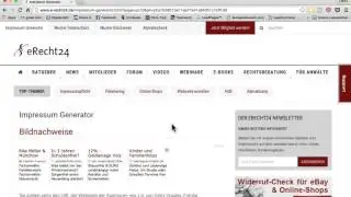 Schnell, kostenlos und einfach ein Impressum mit dem Impressumsgenerator von eRecht24