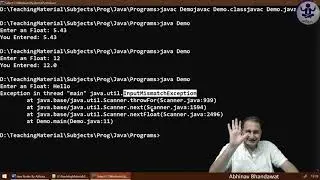 JNP1C5P3 Input using Scanner Class Methods nextInt, nextLine, etc | InputMismatchException | Java