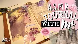 ASMR Journal With Me | Scrapbooking Paper Therapy | Pink Fairy tales | Calming and relaxing
