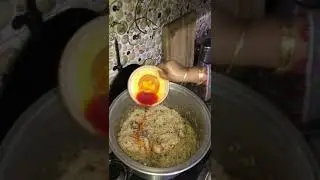 Zarda color on biryani rice