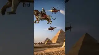♌🦁🦭Pharaonic Lion of the Future: Golden Guardian of the Pyramids #PharaonicLion #FuturisticArt #Egyp