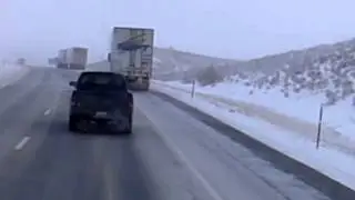 Windy,  Slippery, Blizzard-y Drive on I-80.