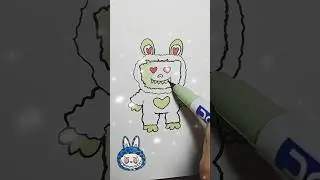 Labubu Drawing Heart Eye #kids #drawing #kidsart #labubu #shorts