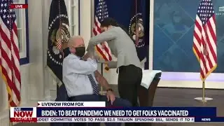 Joe Biden receives COVID-19 booster shot on camera | LiveNOW from FOX