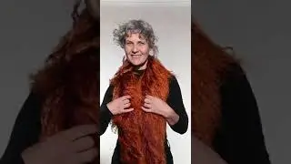 140 cm Tibetlammschal Rot-orange von Lammfelldesign