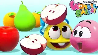Squishy Balls Learning Colors with Fruits | Funny Cartoons for Kids | Wonderballs Playground