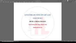 [HOT]🔴Livestream Giải Tích 2 Giữa Kỳ HUST 2025: Ứng Dụng Vi Phân Trong Hình Học |👥 Phạm Thanh Tuấn