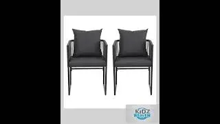 Gardeon 2PC Outdoor Dining Chairs Woven Rope Chair Patio Furniture Garden Steel