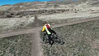 Biking with the drone
