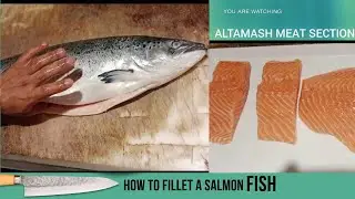 HOW TO FILLET A SALMON FISH - NORWEGIAN SALMAN FISH FILLET CUTTING