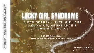 Lucky Girl Syndrome Subliminal 🌙 Beauty, Wealth & Rich Girl Era | Brown Noise + Rain Sounds |