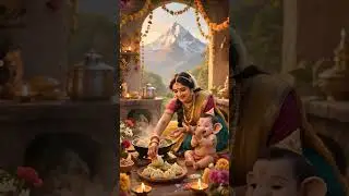 From a mother's love to a divinecelebration Maa Parvati wakes littleGanesha, bathes him,