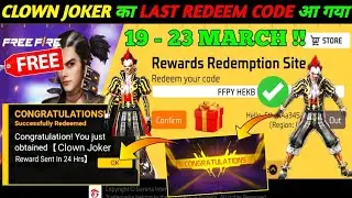 FREE FIRE REDEEM CODE TODAY 20 MARCH REDEEM CODE FREE FIRE | FF REDEEM CODE TODAY 20 MARCH