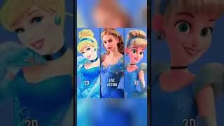 2D vs 3D vs live action #disney #shorts