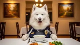 Samoyed Police Dog on Patrol | Cute Smart Samoyed Cop Story