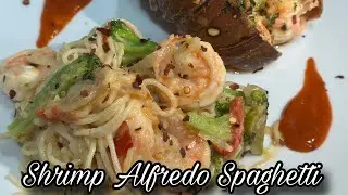 Shrimp Alfredo Spaghetti Recipe || Alfredo Spaghetti || Easy & Quick Alfredo Spaghetti Recipe 