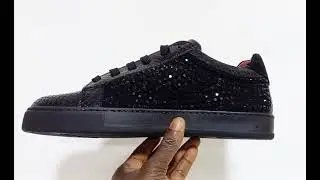 Abramo Black Studded Italian Leather Sneakers