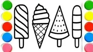Cute Icecream 🎂🎉 Drawing, Painting & Coloring For Kids and Toddlers_ Kids Art #beststudyinkids05