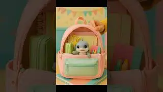 babyshark Tralalal pops out from backpack! ✨ Peekaboo surprise at school