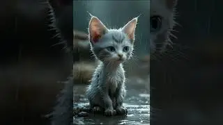Fat Cat Found a Crying Kitten in the Rain 😿☔ | Heartwarming Rescue Story #cat #shorts #cute #funny