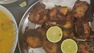 Chicken biriyani/curry, fried chicken legs, rasam, Tuna fish fry, yogurt salad, dahl cirry, sambar, 