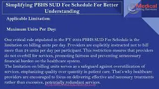 Simplifying PBHS SUD Fee Schedule For Better Understanding