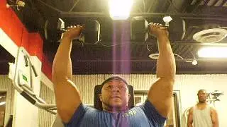 Military press drop set 12+10 reps