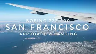 4K | FAMOUS LANDMARKS | United B772 Approach & Landing into San Francisco!