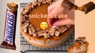 The best chocolate snickers cake || no bake snickers cheesecake || #recipevlogs #cheesecake #viral