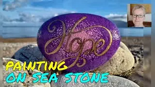 Beautiful hand-painted purple stone of Hope 
