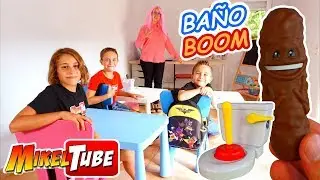 Jugamos en el Colegio al Juego Ba&ntilde;o Boom de Mattel ATRAPA LA CACA!