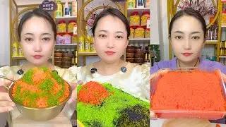 Rainbow Fish Roe ASMR Eating Sounds | Colorful Texture Mukbang #329