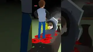 Yuta chased by ghost, Mio ran away scared😱. don't play in the graveyard🧟 #sakuraschoolsimulator