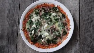 Turkey Bacon and Spinach Quiche with Sweet Potato Crust