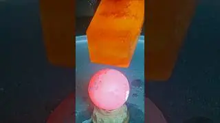 Turquoise Coconut Ice vs. Fiery Steel&mdash;Insane Melt! 🏝️😲#IceExperiment #SatisfyingSounds #HotMetalASMR
