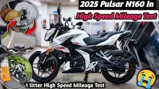 New Bajaj Pulsar N160 1L High Speed Mileage Test | Shocking Result😱 2025 #bajaj #n160 #mileagetest 