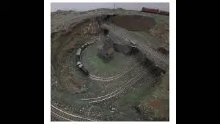 Z Scale: 2-track, Mountain-Climbing Figure 8 with Mountain and Waterfall