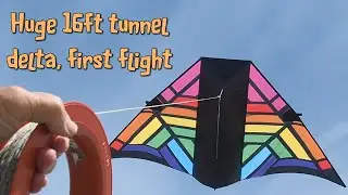 Huge new 16ft tunnel delta kite - first flight