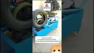 A waste tire cutting machine,Stable performance #rubber #tire #machinery #factory #export