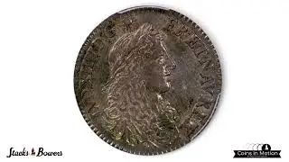 1670-A French Colonies 5 Sols. Paris Mint. Martin 2-A. Lecompte-186 W-11605, Breen-256. AU-58 (PCGS)