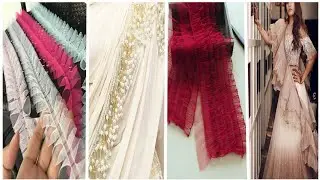 New Stylishly & Gorgeous  Dupatta Designs Ideas with frill Laces