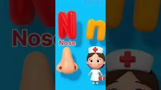 N for Nose 👃 | N for Nurse 👩&zwj;⚕️ | Letter N Phonics Song | ABC Learning for Kids #shorts